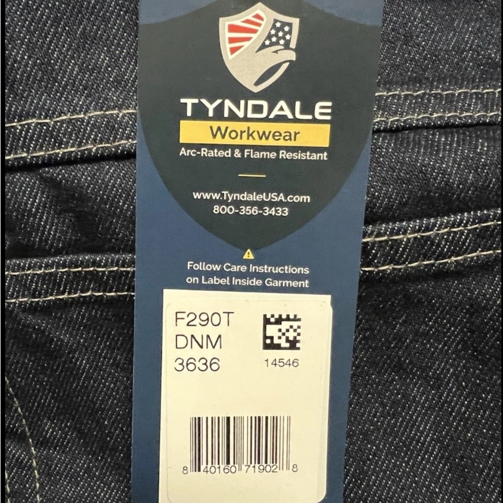 Tyndale FR Jeans Mens 36x36 Flame Resistant Utility F290T Relaxed Fit - Picture 2 of 3